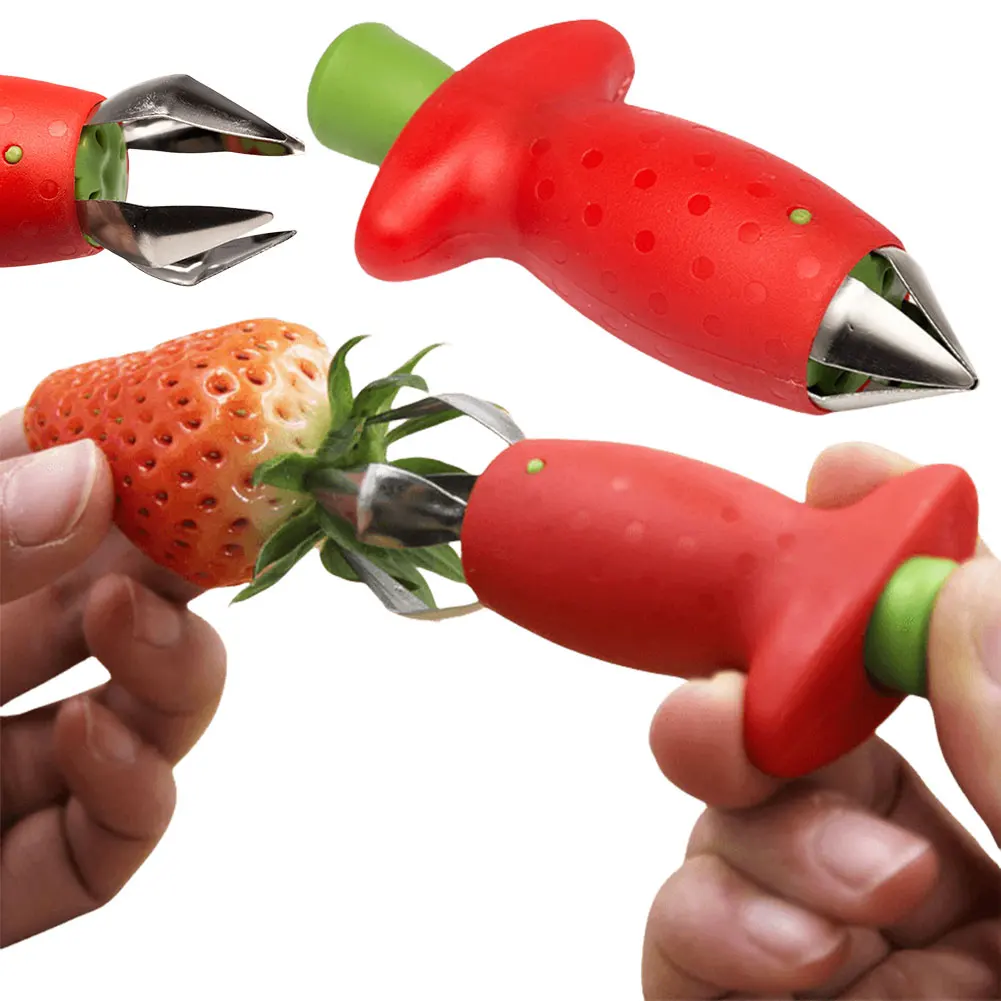Strawberry Huller & Stem Remover – Stainless Steel Kitchen Tool To De-stem Strawberries, Cherries & More – Easy Grip, Easy Clean