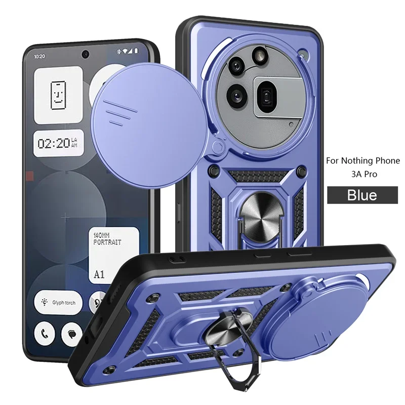 Enhanced Slide Lens Protector Case with Magnetic Ring Stand Holder