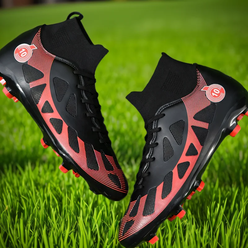 Professional Soccer Shoes Men Outdoor High-Top Sports Football Boots Boots Ag/Fg Long Spikes Artificial Grass Training Match Spi