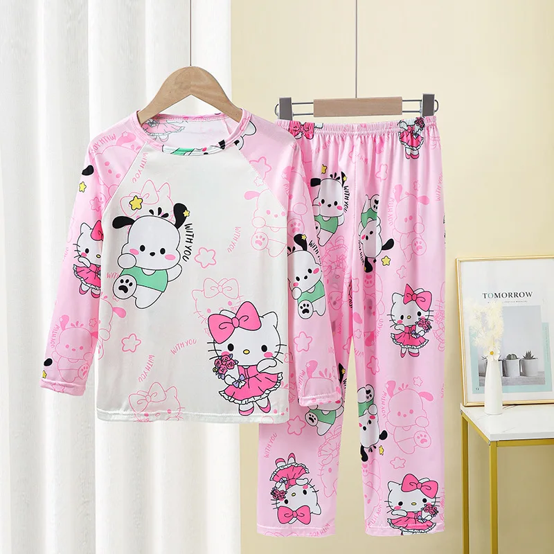 Miniso Winter Autumn Children's Pajamas Set 2024 Cute Anime Cartoon Kids Pijama Boy Girl Sleepwear Long-Sleeved Pants Loungewear 6