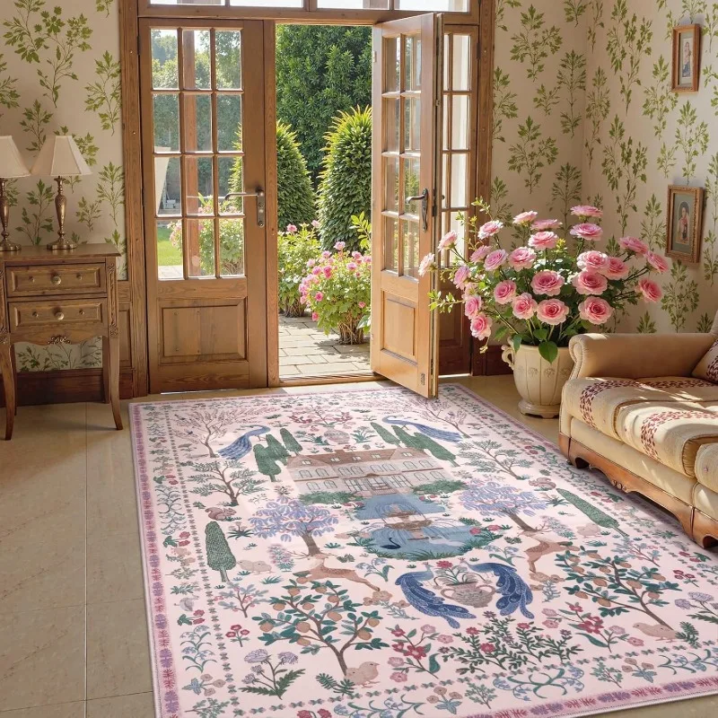 Carpet for Living Room Washable Non-slip Bedroom Rugs French Retro Advanced Coffee Table Mats Home Decoration Alfombra 러그 Tapis