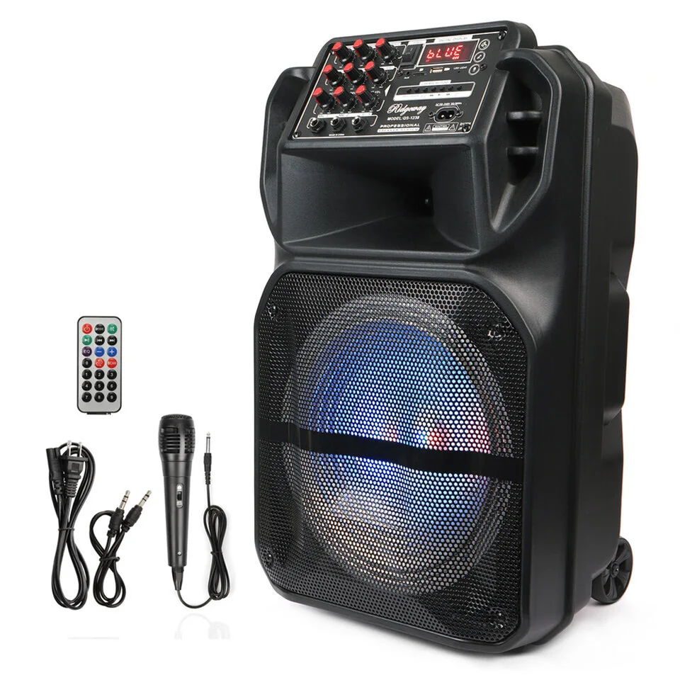 Rechargeable Bluetooth Party Speaker with Microphone