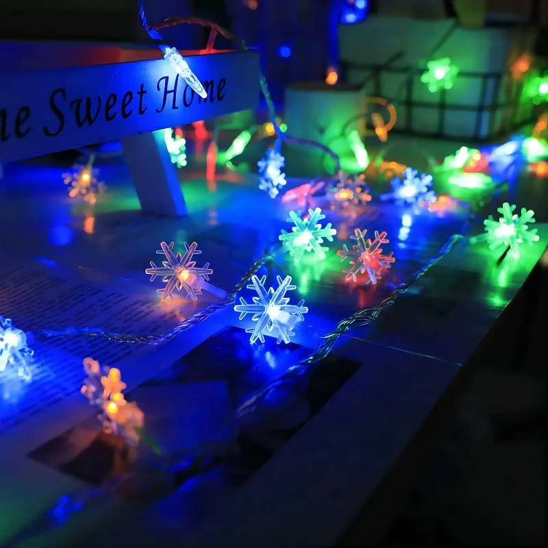 thumbnail image 4 of Cadena de luces LED con forma de copo de nieve para Navidad, 2023, impermeable, para exteriores, para jardín, decoración de Año Nuevo y Navidad, 4 of 6