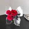 22cm Butterfly Shape Vase Transparent Acrylic Flower Pot Desktop Flower Cuttings Holder For Home End Table Dinning Table Office 2