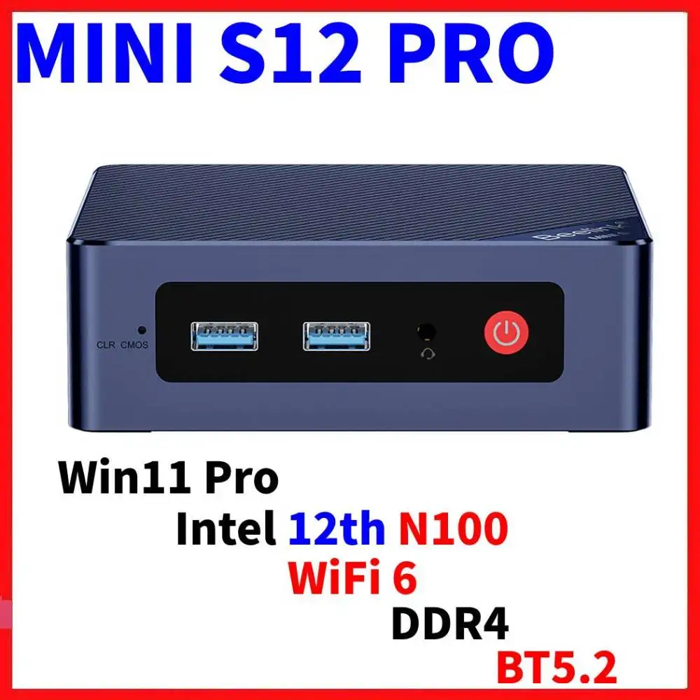 Beelink Intel Alder Lake N95 N100 12th Gen MINI S12 Pro Mini PC 8GB 16GB DDR4 256GB SSD Wifi5 BT 1000M MINI Desktop Computer