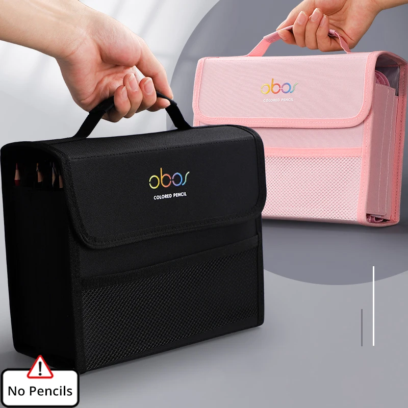 OBOS Pencil Storage Bag 48/72/120//150/200 Holes Colored Lead Large Capacity Case Box Holder School Supplies Stationery Student