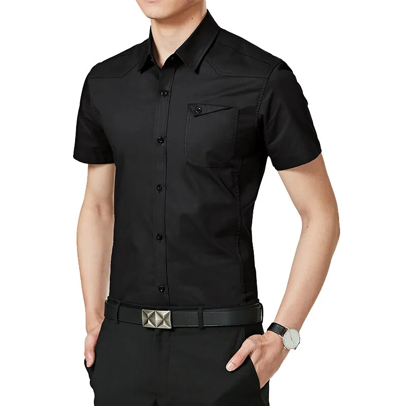Fashion Lapel Button Pockets All-match Short Sleeve Shirts Men's Clothing 2024 Summer New Loose Casual Tops Korean Shirts