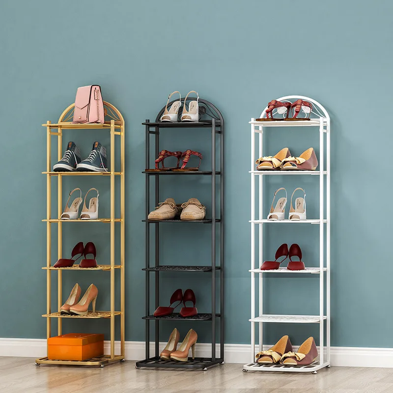 Фото Modern Simple Luxury Household Door Metal Shoe Rack Bathroom Access Multistorey Storage Rack Simple Slipper Shelf Home Furniture №3
