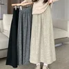 Smvp 2024 Autumn Winter New Thicken Plush A-line Skirts Wowen Solid Casual High Waisted Long Skirt Ladies Lazy Style Midi Skirts 1