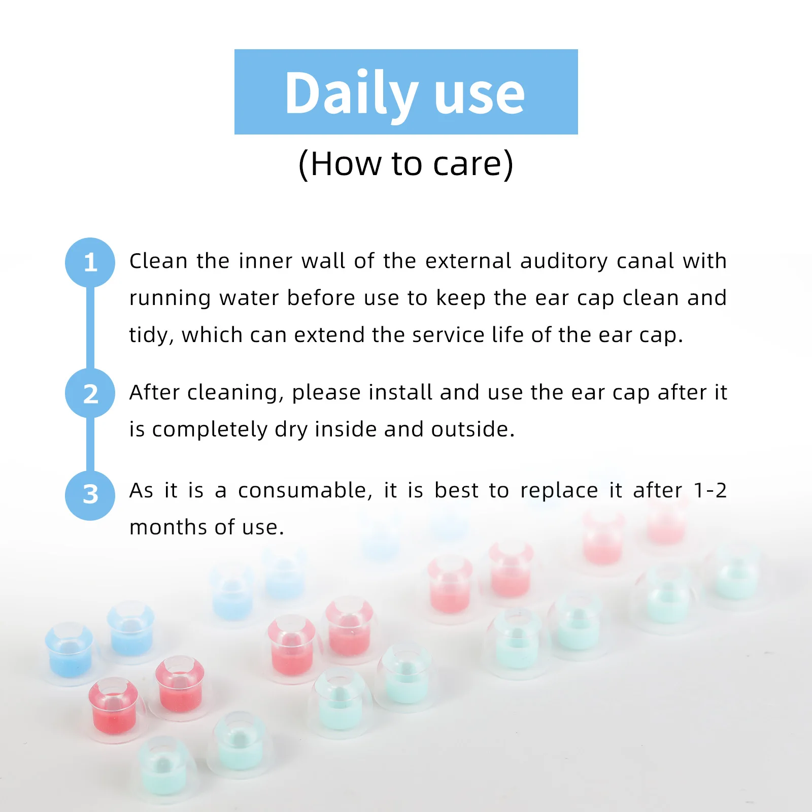 Premium Liquid Silicone Noise-Isolating Ear Tips - Skin-Friendly & Reusable