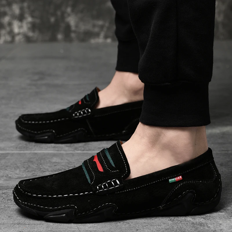 MPS1027 Genuine suede leather Men Loafers Driving Shoes