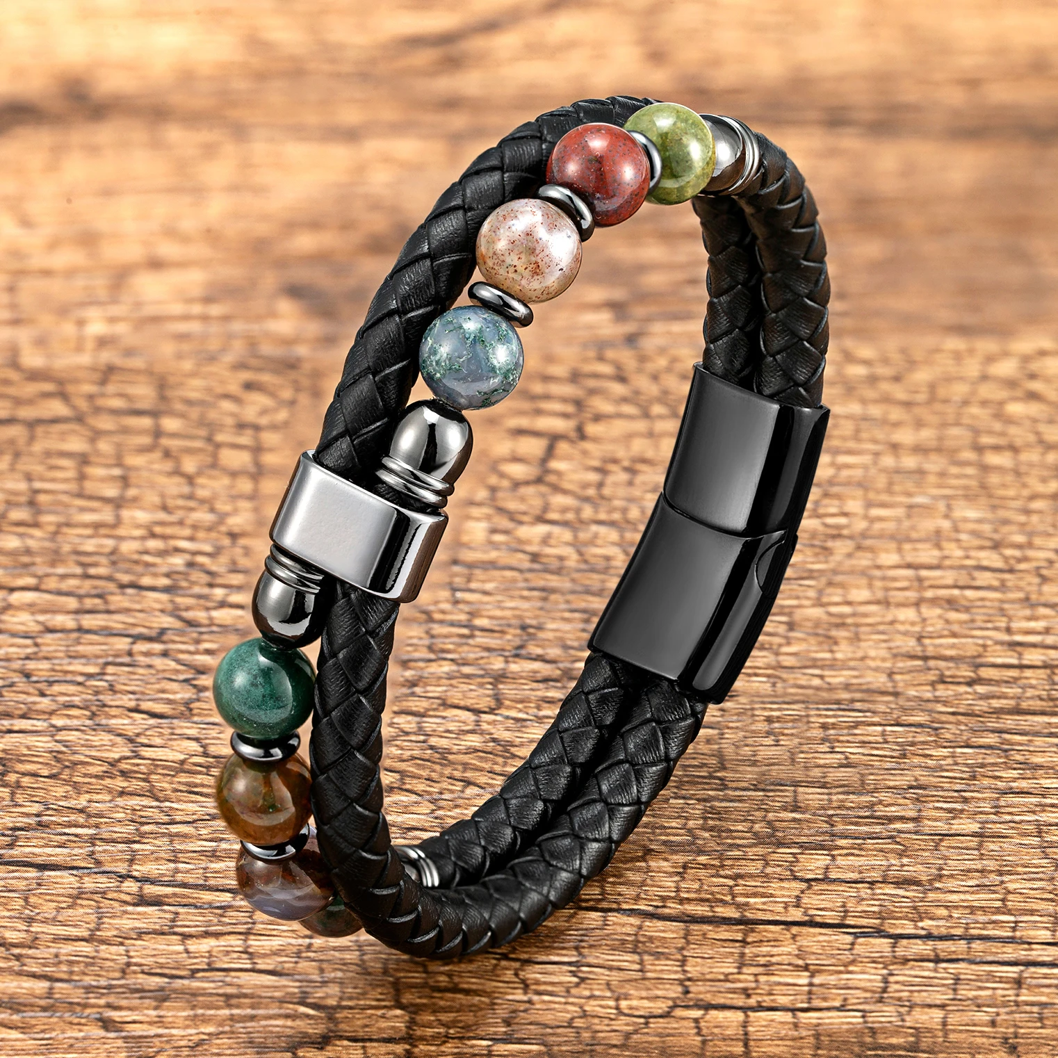 Prosperity Owls Bracciale in Occhio di Tigre Verde ed Ematite con Gufo – Barbara Palermo