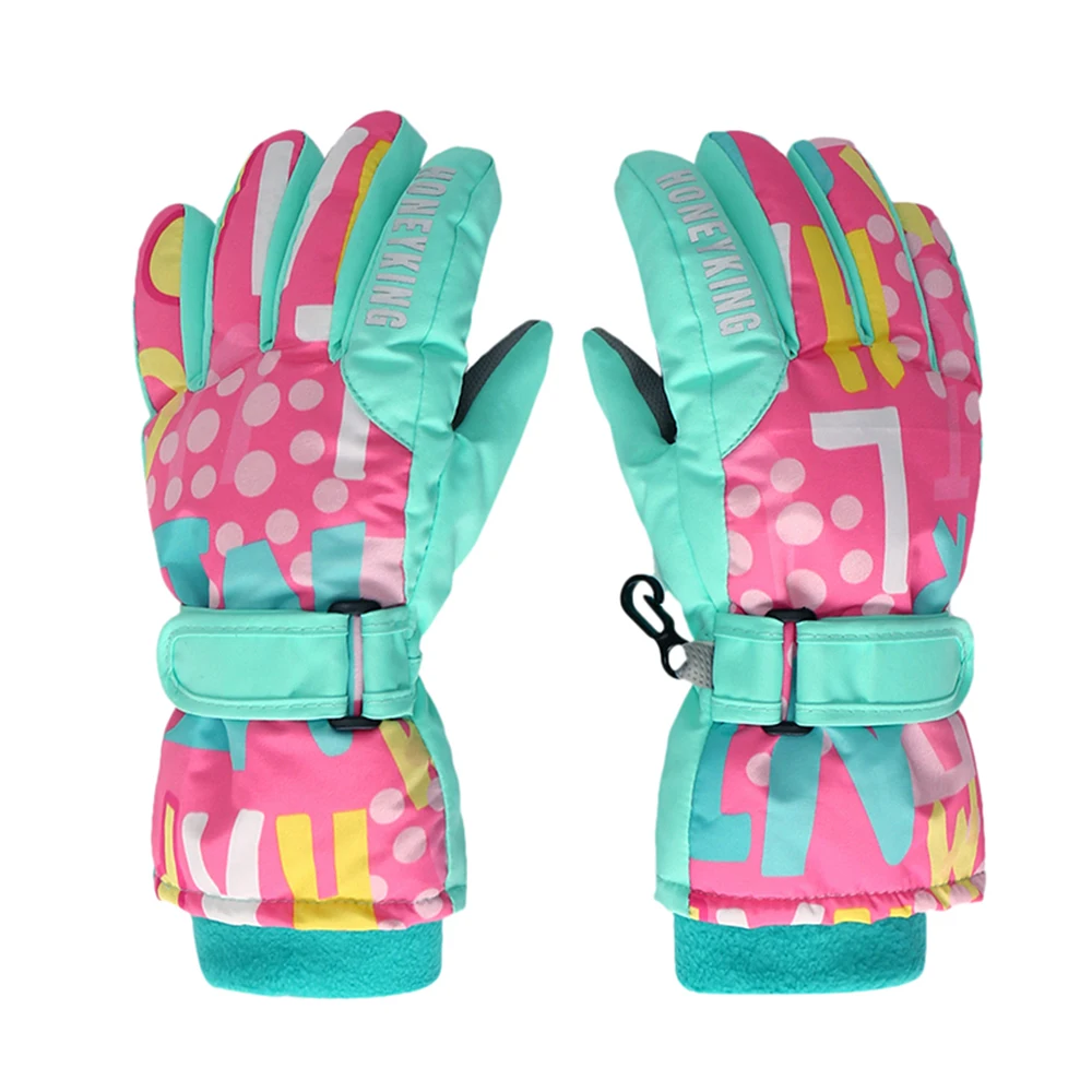 3-15T Kid Ski Gloves Waterproof Winter Warm Gloves For Boys Girls Windproof Snowboard Outdoor Skiing Motorcycle Protector