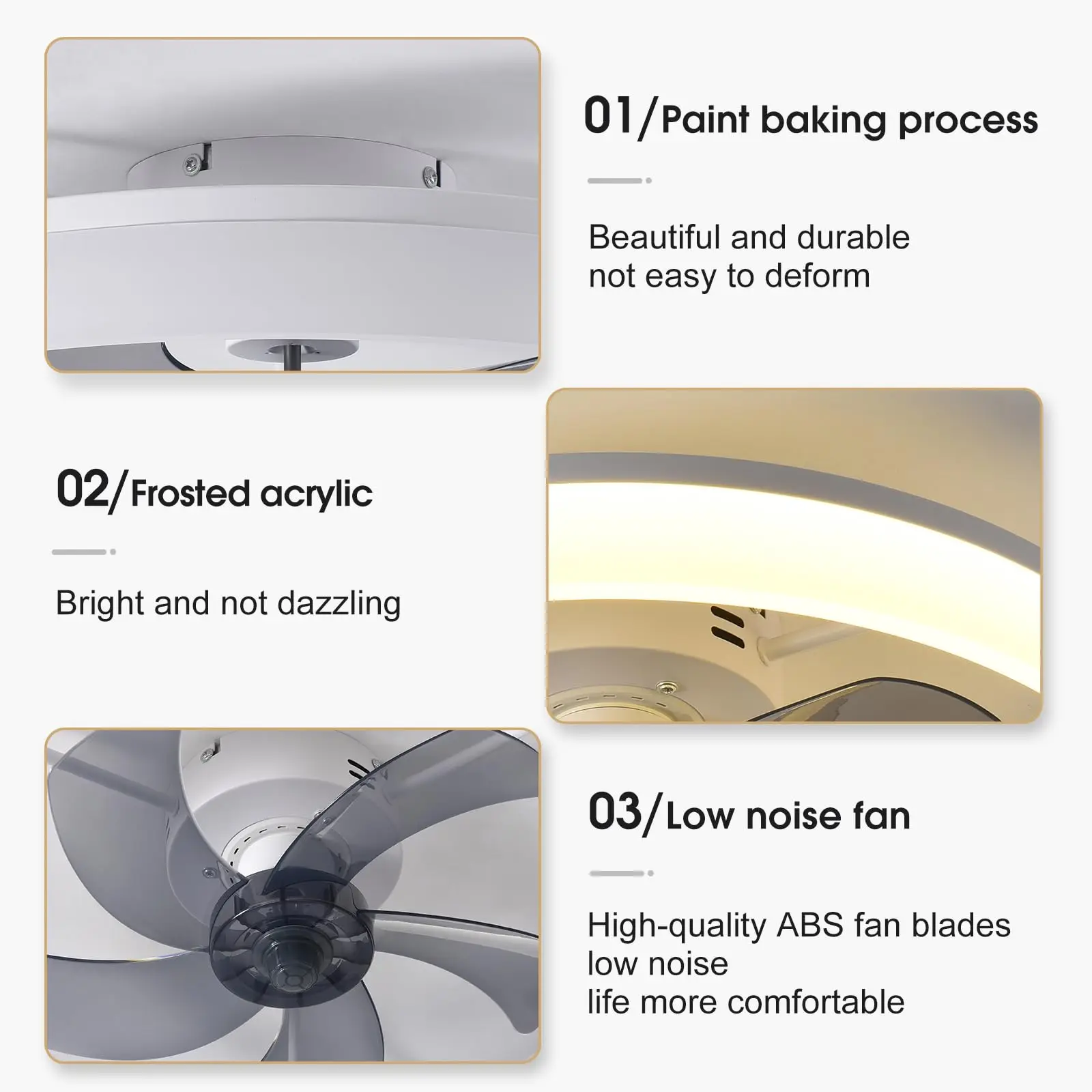 Simple LED Ceiling Fan Light Remote Control with Infinite Dimming 6 Levels of Wind Speed ​​Living Room Bedroom chandelier fan 5
