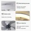 Simple LED Ceiling Fan Light Remote Control with Infinite Dimming 6 Levels of Wind Speed ​​Living Room Bedroom chandelier fan 5