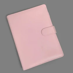 Vibrant A5 PU Leather Photocard Binder - Cute Kpop-Inspired Loose-Leaf Album and Stationery Organizer (Pink only cover)