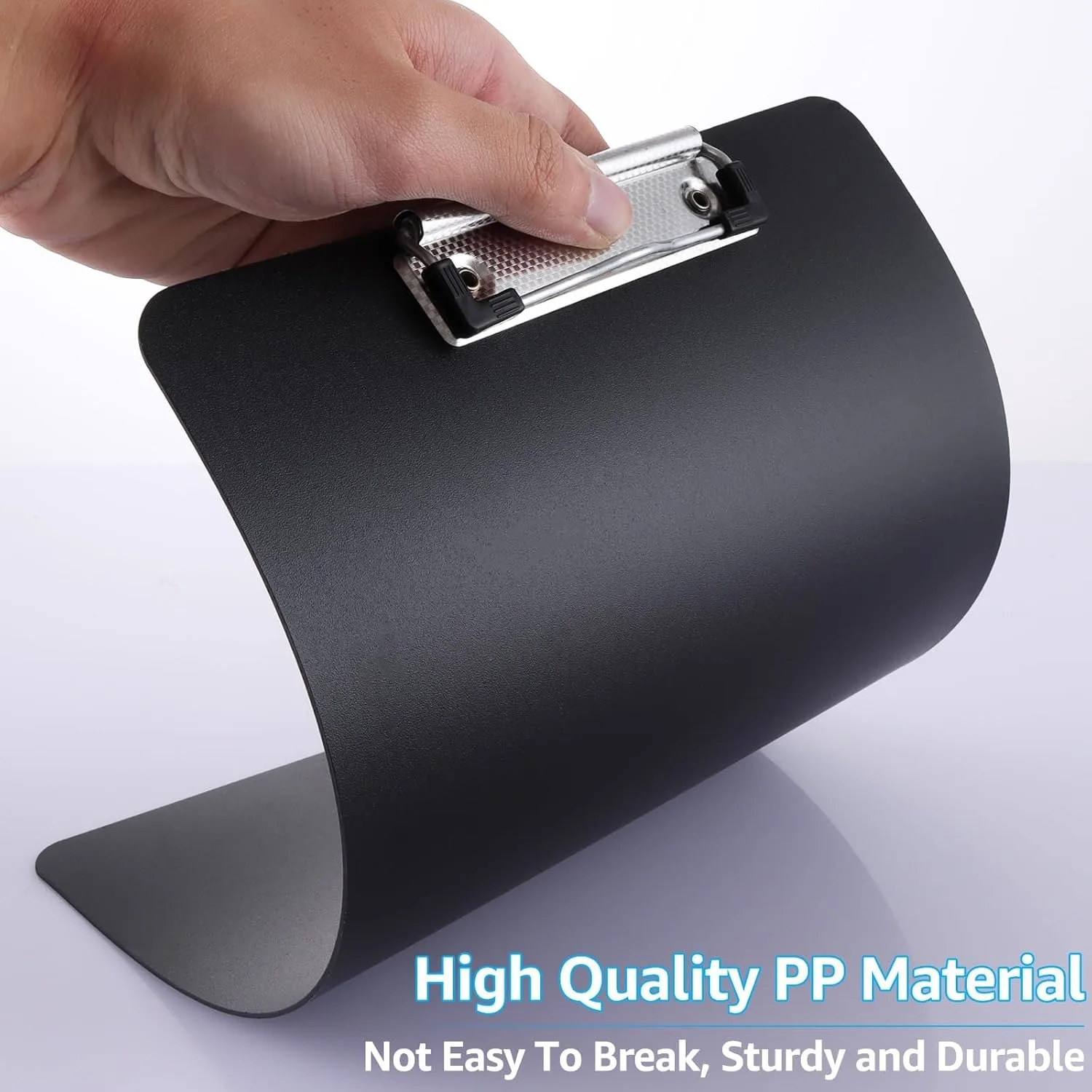 5-Pack Black A4 Clipboards with Low Profile Clip and Hanging Hole
