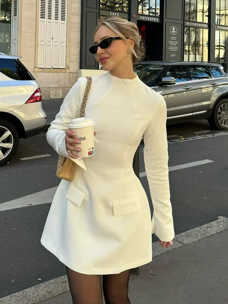 TARUXY Ruffled Bodycon Beach Dress For Women High Waist Slim Mini Dress Ladies Holiday Casual Off Shoulder Sexy Dress Woman 2024 main image 0