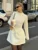 Elegant Long Sleeve Slim Mini Dress For Women A-Line High Waist Two Pockets Solid Autumn Winter New Party Dress Female
