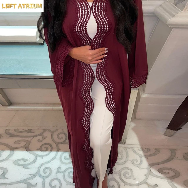 Vêtements musulmans pour femmes de Dubaï, robe Abaya ouverte, Kaftan turc, Jalabiya, Kimono islamique, Cardigan, Caftan marocain, Robe pour femme