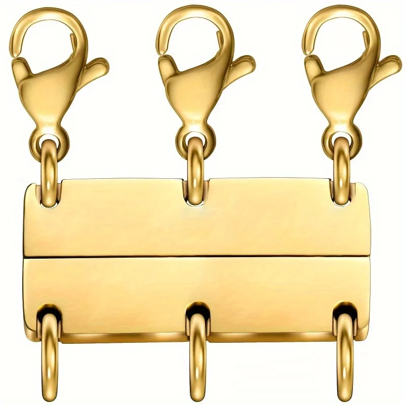Elegant Dual-Tone Layered Necklace Clasp for Multi-Strand Creations
