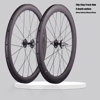 CSC 700C vélo de piste carbone roues à engrenages fixes bascule 38mm 50mm 60mm 88mm profondeur 25mm largeur pneu tubeless vélo roues 5