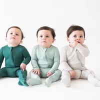 2025 Summer Newborn Baby Romper Breathable Bamboo Fiber Long Sleeve Clothes Toddler Girl Jumpsuit Infant Boy Loungewear Pyjamas