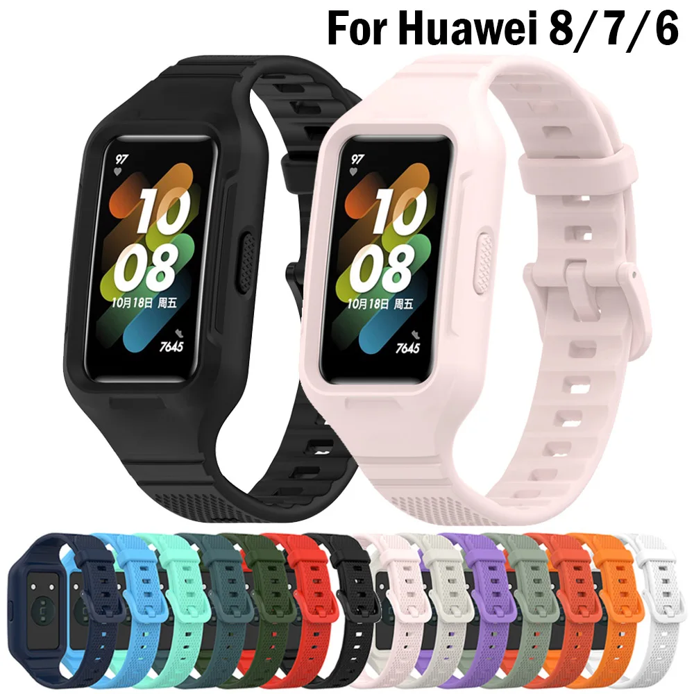 

Silicone Strap for Huawei Band 8 7 6 / Honor Band 7 6 Wristband Straps Replacement Bracelet Belt for Huawey Band8 Accessories