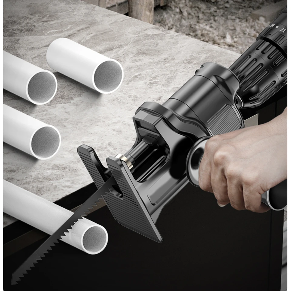 Portable Reciprocating Saw Adapter Electric Drill Modified Electric JigSaw Curve Saw Power Tool for Wood PVC Steel Pipe Cutting 5