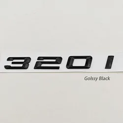 Matte Black 3D Car Letters Logo Emblem Sticker Rear Trunk Badge (320i Glossy Black)