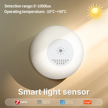 Tuya Zigbee Smart Light Sensor Illuminance Brightness Detection Home Lighting Automation Smart Home Detector APP Control 1
