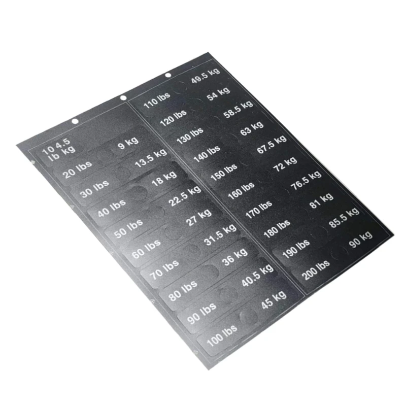 4.5kg to 90kg Weight Block Sticker Weight Stack Labels Weight Sticker Labels for Dumbbells Barbells and Weight Plates F19E 6