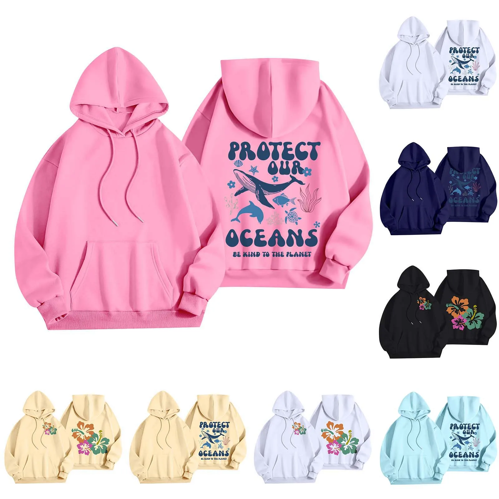 y2k Preppy Style Print Women's Hoodie, O-Neck Long Sleeve Casual Daily Wear 2024 Women Hoodie Fall Winter Sudadera de mujer 2