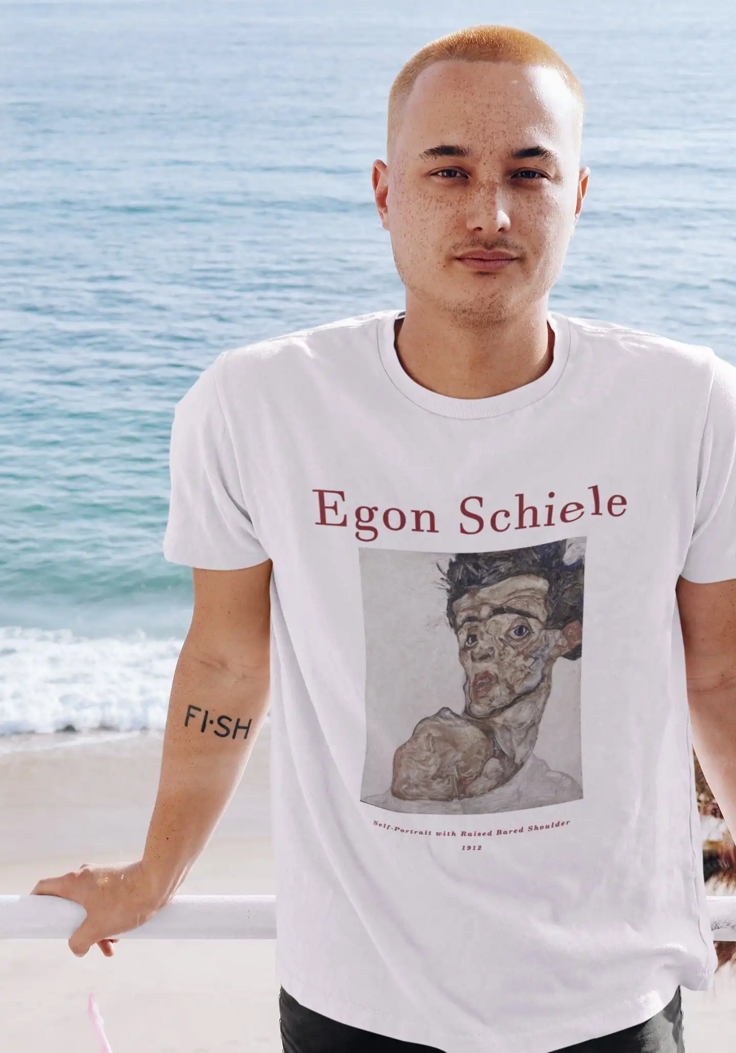 Maglietta Autoritratto Egon Schiele Premium Quality Expressionism Gogh Klimt Munch Kandinsky
