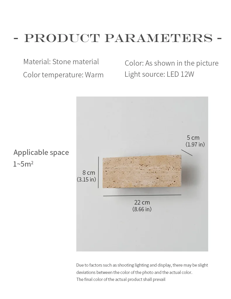 Wabi Sabi Outdoor Stone Strip Wall Lamp view 4