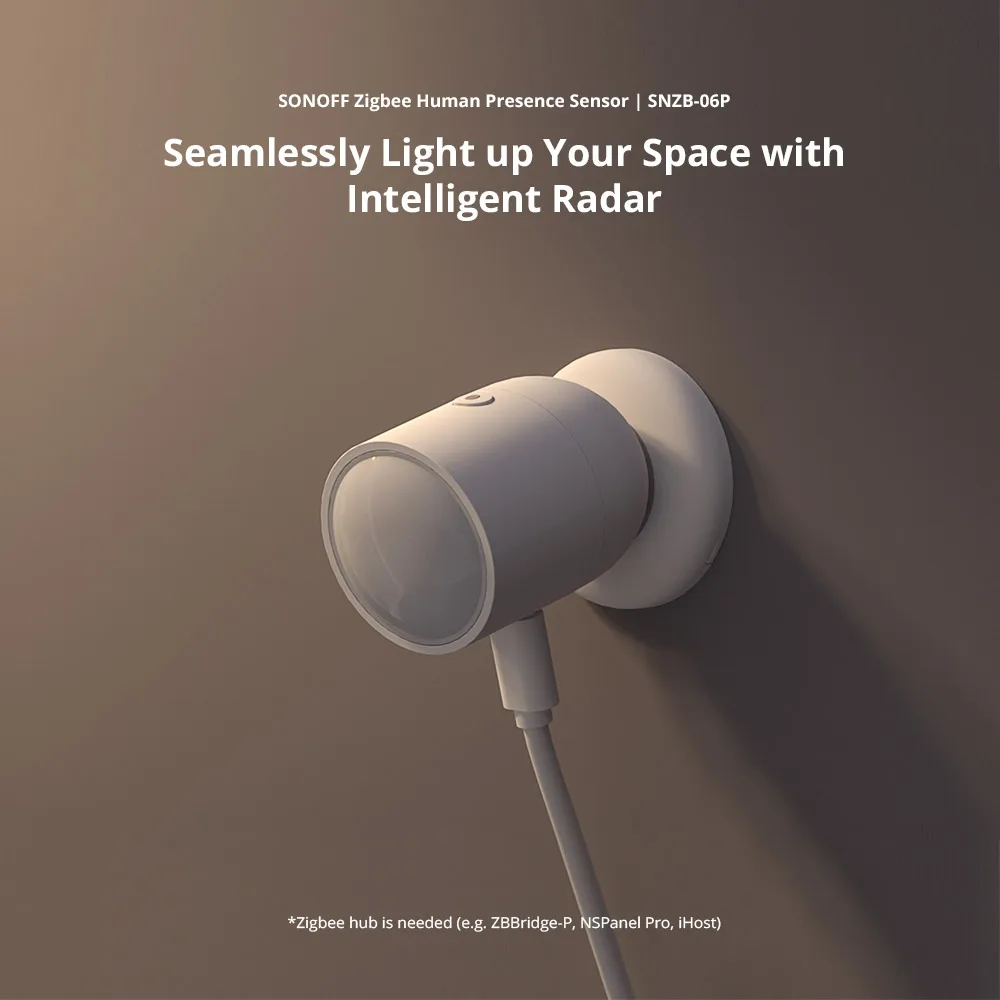 SONOFF SNZB-06P Zigbee Human Presence Sensor Rardar Detector Motion Light Sensing Smart Home Automation for Google Alexa Alice 2