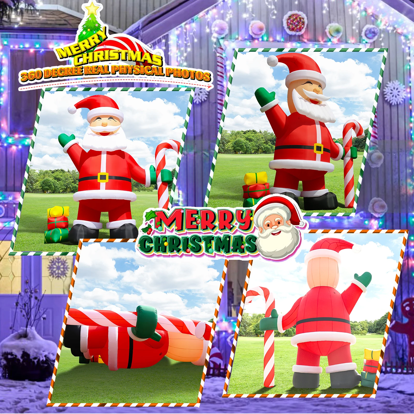 Giant Inflatable Santa Claus Outdoor Christmas Decoration outdoor toys inflatable bubble house