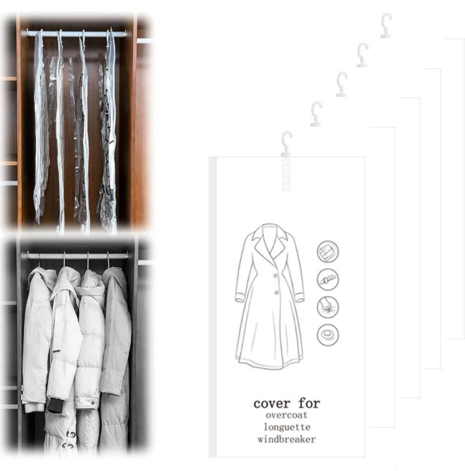 수트용 걸이식 진공 보관 가방, 원피스 코트 재킷, 의류 압축 실러 가방, 여행 가정 포장 정리함