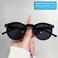 Anti UV Reading Presbyopia Sunglasses WIth Diopter +1.0+1.5+2.0+2.5+3.0+3.5+4 Women Men Classic Round Goggles Reader Sun Shades 1