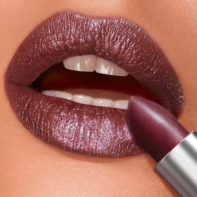 1 Stück roter metallischer Lippenstift, langlebig, glitzernd, wasserdicht, Lippenglasur, spendet Feuchtigkeit, leuchtender Lippint, schimmernd, glänzendes Lipgloss-Make-up
