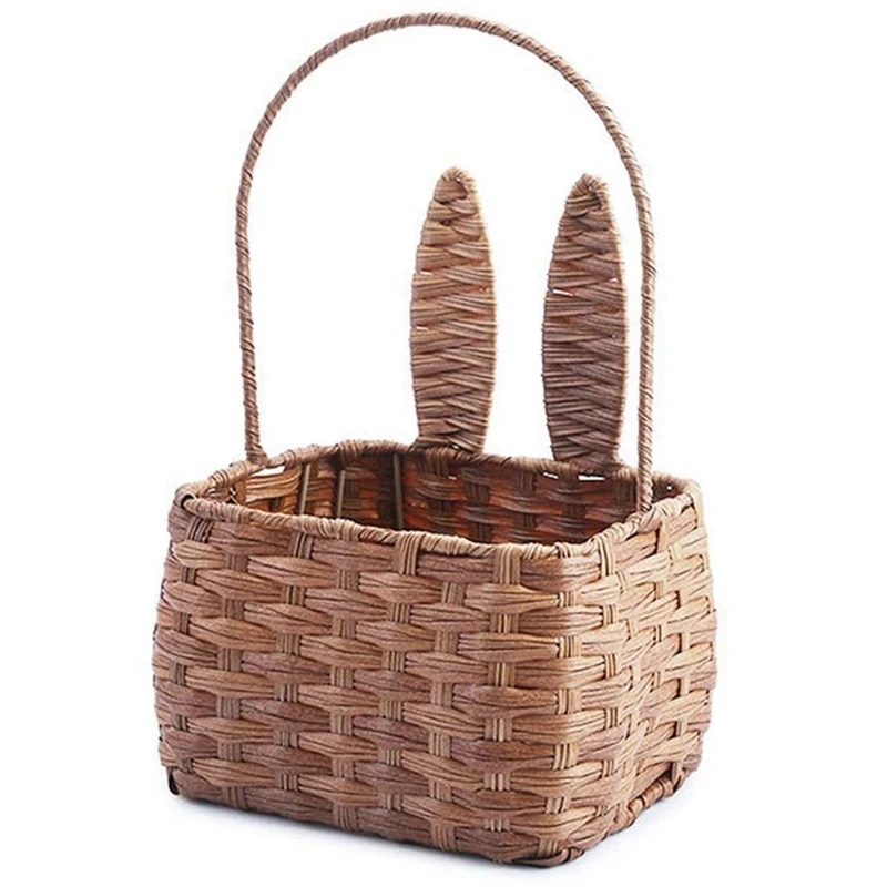 

HOT SALE Picnic Basket With Handle Bunny Ear Woven Candy Holder Picnic Basket With Handle Bunny Ear Woven Candy Holder