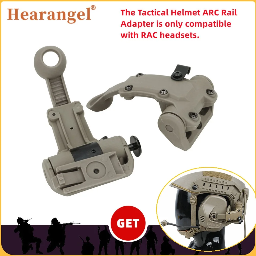 Replacement Rotary T Arm Tactical Helmet ARC Rail Adapter Compatible with RAC Headphone Hunting Shooting Earphone Airsoft Sport