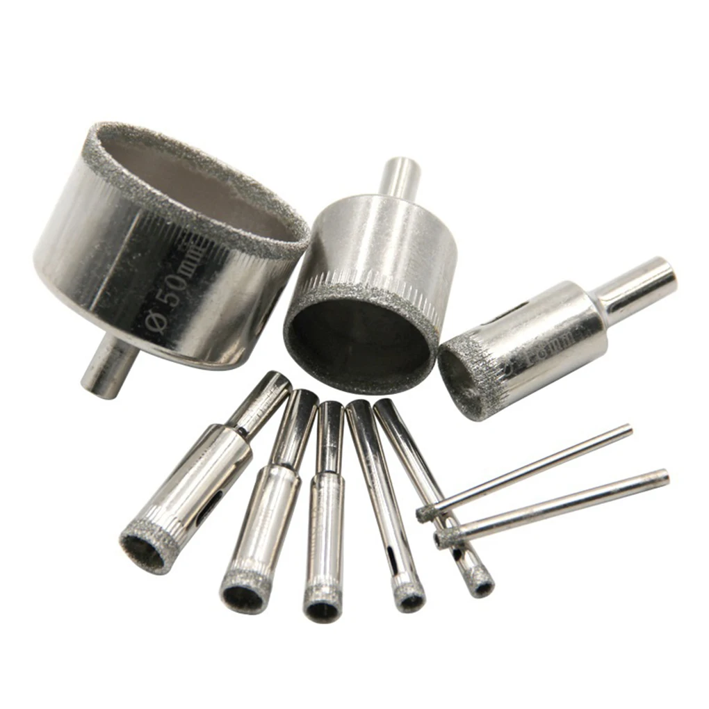 Drill Bit Set Diamond Coated Marble Glass Ceramic Porcelain Tile Granite Stone Bottles Hole Saw Cutter Power Construction Tool