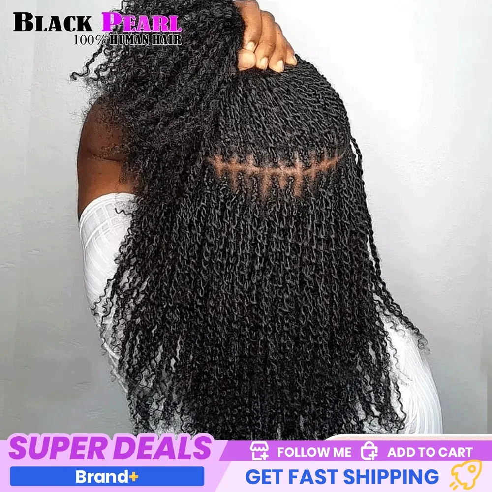 Black Pearl Top Peruvian Kinky Curly Mini Twist Hair 50G/pc QVR Afro Kinky Bulk Human Hair for Braiding 100% Remy Hair Bundles