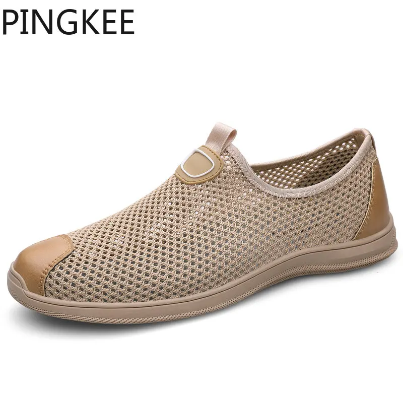 

PINGKEE Athletic Air Mesh Slip On Lining Grip Ultra Lightweight Cushioned Breathable MD Outsole Casual Shoes For Men Sneakers