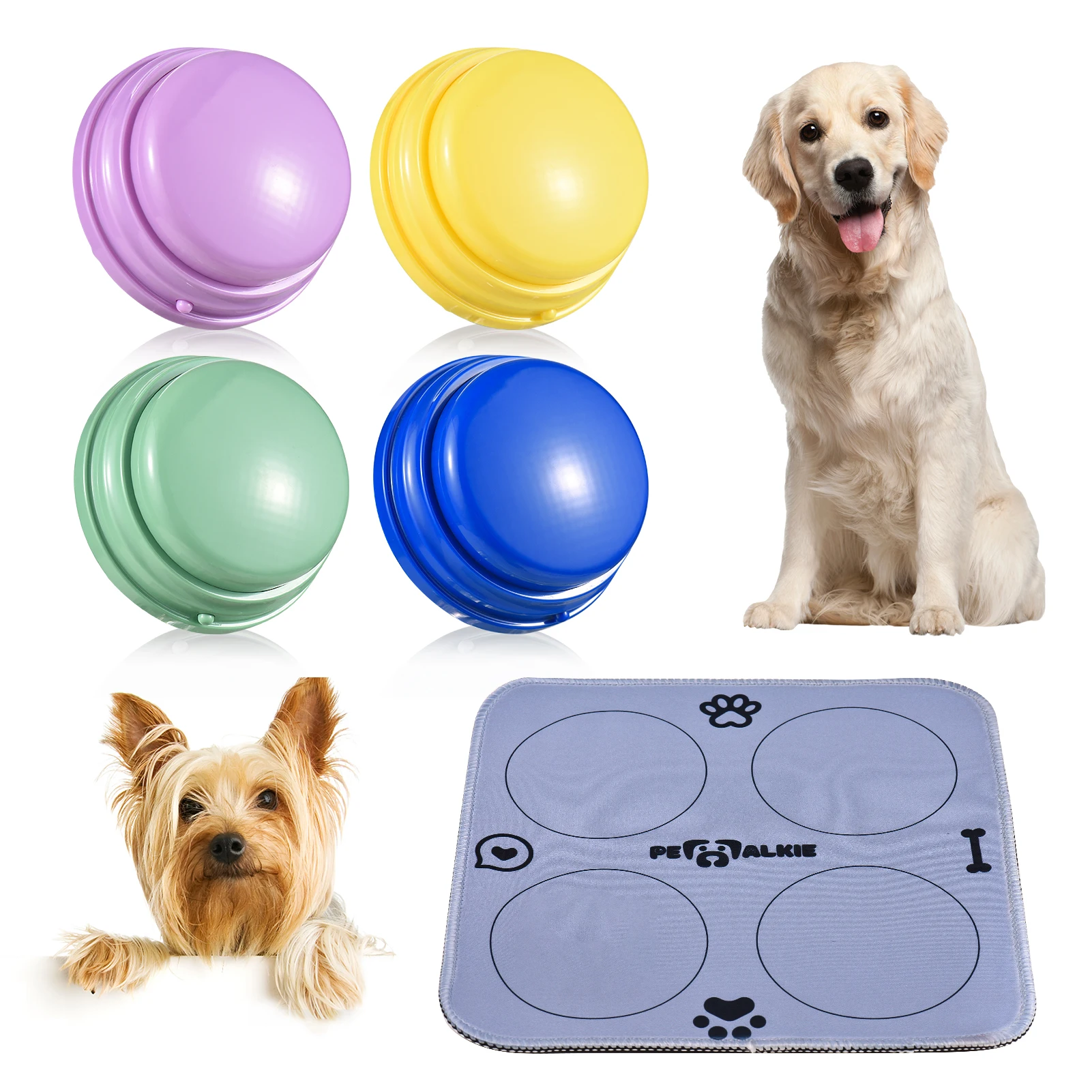 4pcs Voice Recording Buttons for Dog Training 30s Recording & Playback