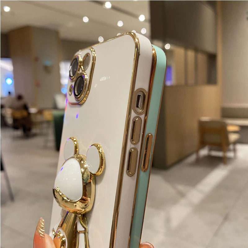 Coque de téléphone plaquée ours mignon, étui pour Xiaomi Redmi Note 11 7 8 10 12 Pro Max 10s 9s 11s 9 9A_voghion.com