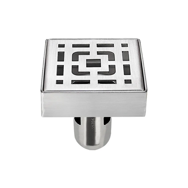 

304 Stainless Steel Brushed Balcony Shower Corner Invisible 8*8cm Small Floor Drain Square Bathroom Deodorant Floor Drain