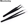 2pcs a Set Rhinestone Tweezer Professional Stainless Straight Curved Antioxidant Glitters Eyelash Nail Decoration Picking Tool 1