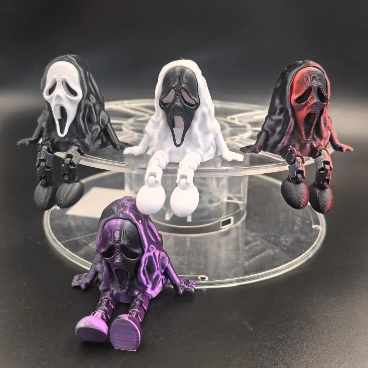 Halloween 3D Printing Ghost Fidget Toys Figures Multi-joint Movable for Home Accessories Kids Prank Gift Living Room Decoration